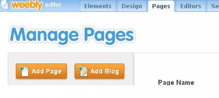 Weebly Create a page 